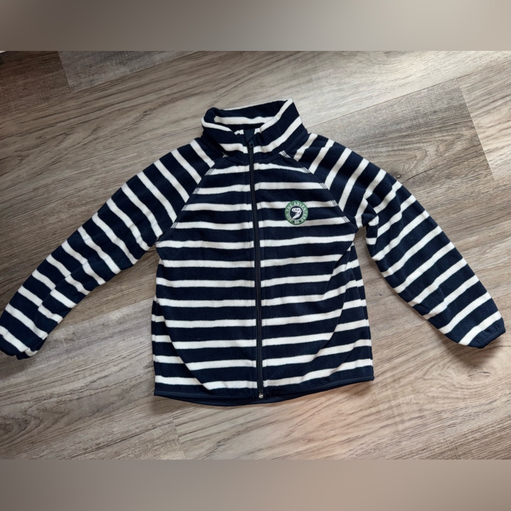H&M Navy and White Striped Jacket